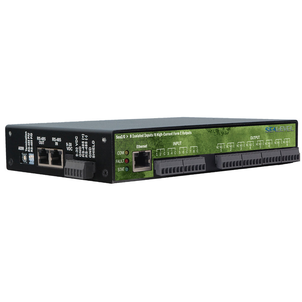 SeaI/O Ethernet Modbus TCP w/8 Iso Inputs; 8 Form C High-Current Outputs