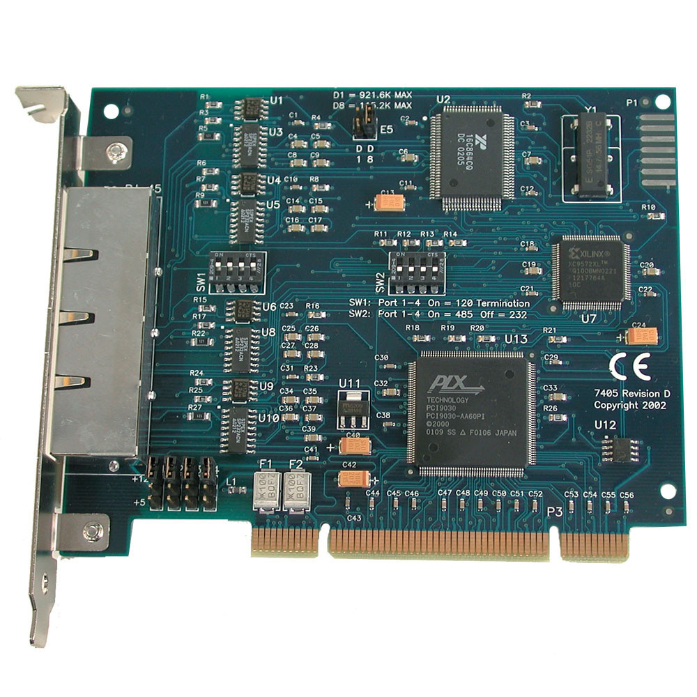 POS+4.PCI: 4 Port PCI RS-232/485 with +5V/+12V on Pin 5