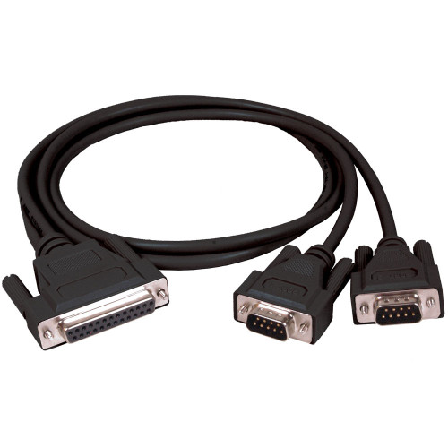 Cable DB25 Female to two DB9 Males 3 ft.