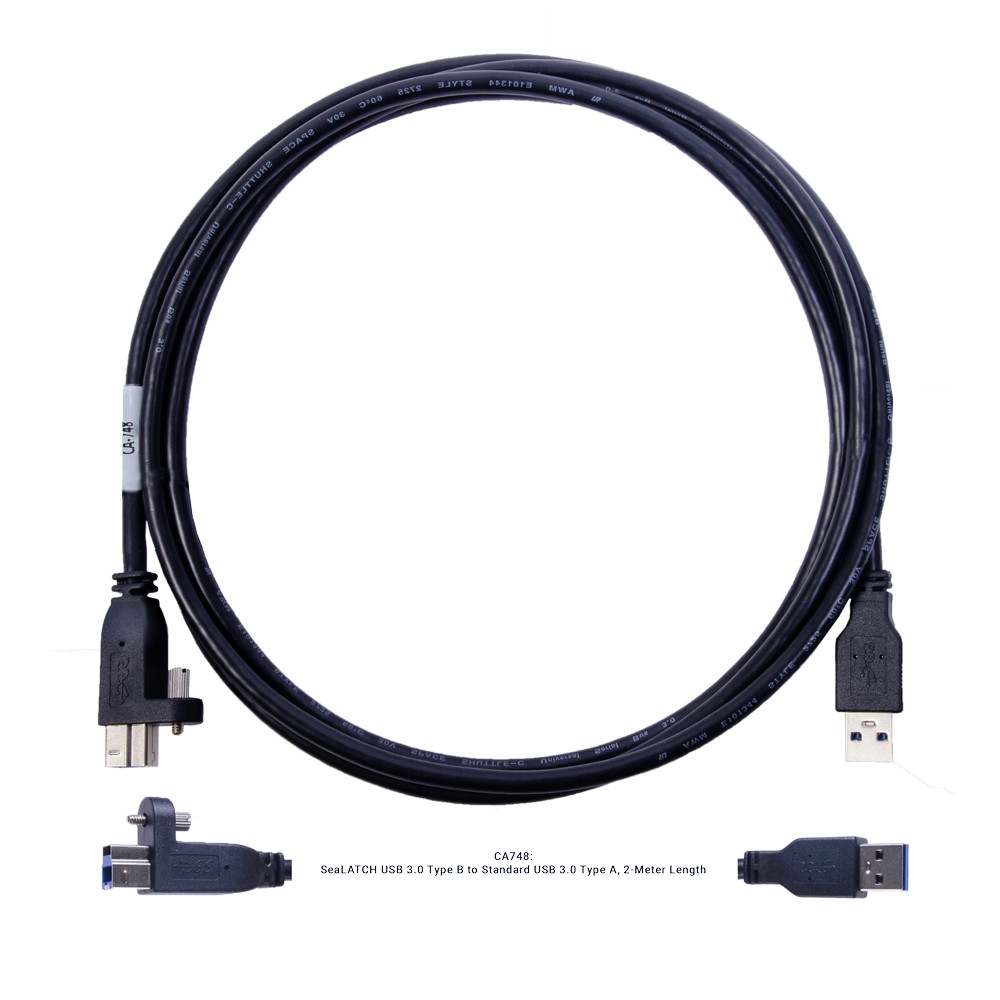 SeaLATCH USB 3.0 Type B to Standard USB 3.0 Type A, 2-Meter Length