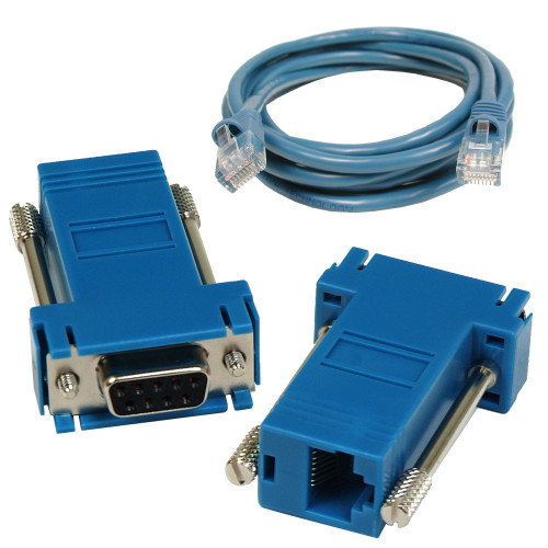 (1)DB109 RS-232 Adapter and (1)CA246 7' Blue Ethernet Cable