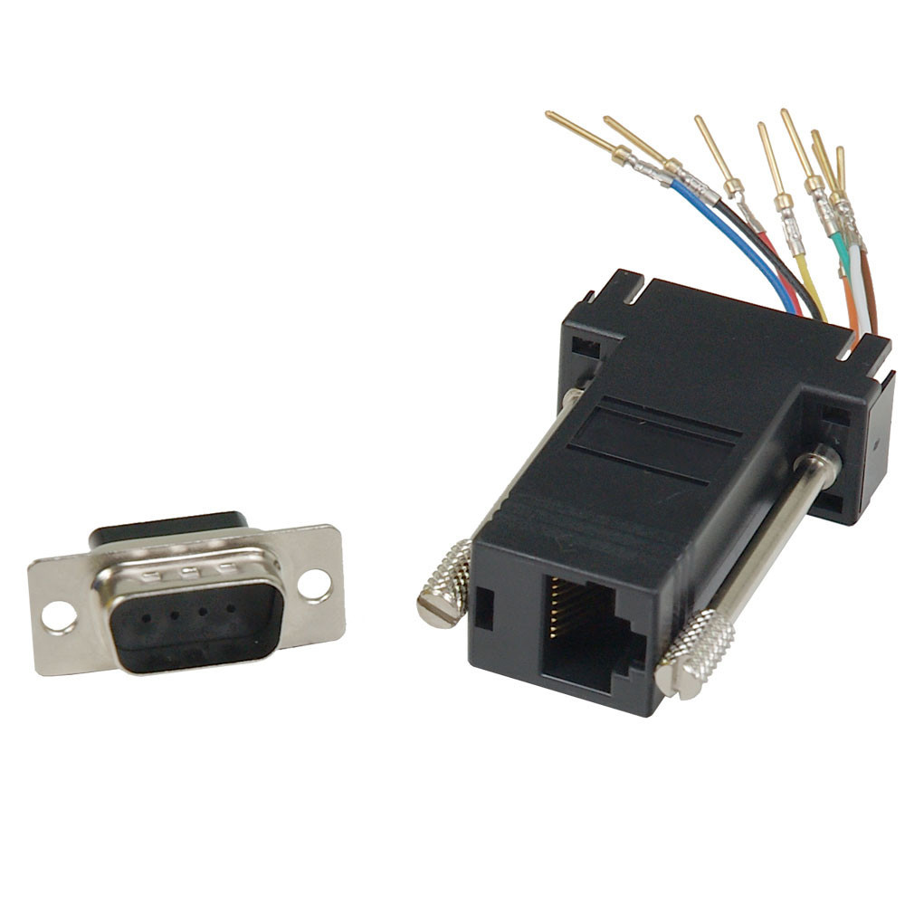 DB9M to RJ45F Modular Adapter (Black)