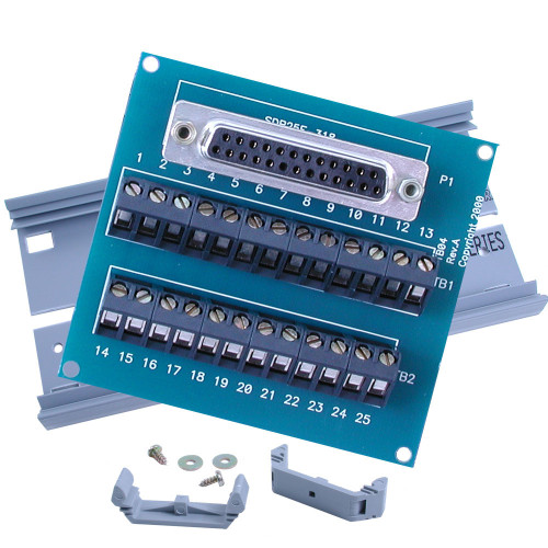 25 Pin Terminal Block with Track and Clips